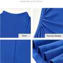 BTFBM Women Bodycon Maxi Dress Long Sleeve Back Slit Ruched Elegant Party Cocktail Formal Fall Wedding Guest Dresses (Blue)