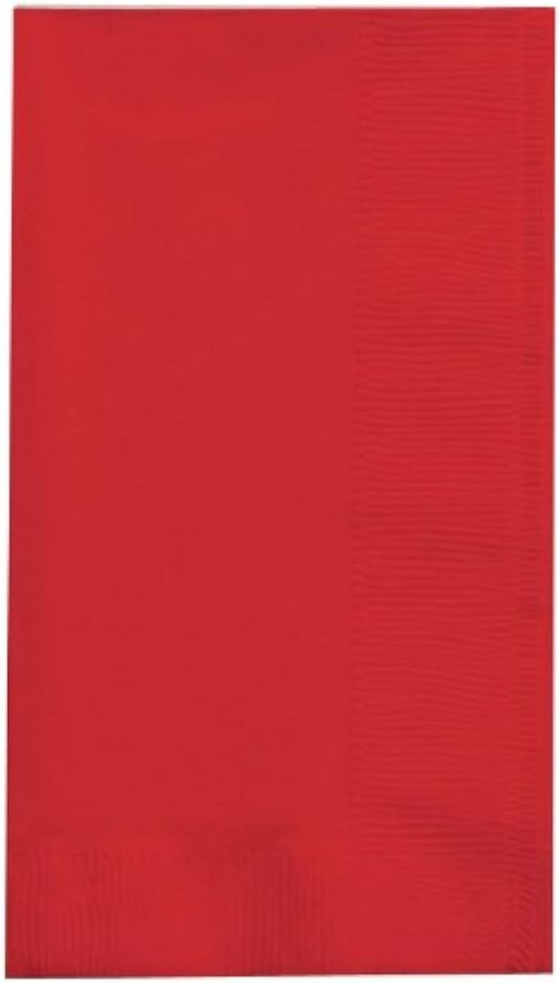 Creative Converting 50-Count Touch of Color Paper Dinner Napkins, Classic Red