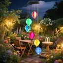Solar Wind Chimes for Outside, Color Changing Hot Air Balloon Wind Chimes Solar Lights for Outside Garden Outdoor Patio Dcor, Gifts for Mom Birthday Gifts for Women Grandma Wife Friend