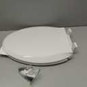Huttdmel Elongated Toilet Seat 18.5", Soft Close Quiet Lid, Top & Bottom Mount, Never Loosen Hinges, Easy Install, Heavy Duty PP No Yellowing, Fits Standard Elongated Toilets, White
