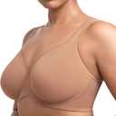 HSIA Bras for Women Minimizer Full Coverage, Plus Size T Shirt Unlined Underwire Smooth Bra, Seamless Cups Joan Ultimate Soft (Beige)