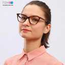 Firmoo Blue Light Blocking Glasses for Computer Reading Womens Cat Eye Acetate Frame Spring Hinge 0.0x Tortoise