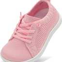 LeIsfIt Toddler Shoes Girls Boys Wide Shoes Kids Zero Drop Minimalist Sneakers Barefoot Slip on Tennis Sneakers,Pink,40