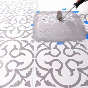 STENCILIT Scandinavian Tile Stencil for Floors - Repositionable for a 12"x12" Tile Stencil, Concrete Stencils for Patio, Tile Stencils For Painting Floors
