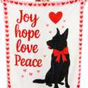 Pink Heart Throw Blanket Soft Fleece Plush Blanket for Couch Sofa Bed, Lover Gifts for Women, Cozy Holiday Winter Blanket, Joy Hope Love Peace, 50" X 60"