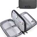 BAGSMART Electronics Organizer Travel Case, Cable Charger Cord Tech Organizer Pouch for Phone Charger Accessories, Black