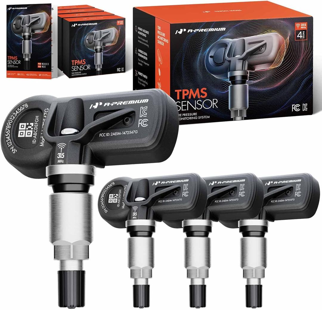 A-Premium 4PCS Pre-Programmed TPMS Sensor Tire Pressure Monitoring Sensor - Compatible with Ford, Lincoln Models - Escape, Explorer, F-150 F150, Ranger, Transit, Aviator, Corsair, MKC - 315MHz