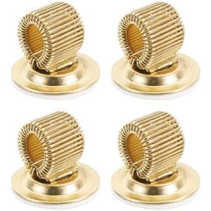 PATIKIL 2Pcs Pen Holder Clips, Metal Pen Clip Holder Adjustable Loop Pen Pencil Organizer with Rotatable Spring Loop for Notebook, Clipboard, Gold Tone