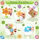 Colingmill 24 Pcs Flower Bouquet Craft Kit DIY Teacher's Day Flower Bouquet Craft DIY Make Your Own Paper Thankful Gift for Thank You Teacher Appreciation Home Classroom Activities