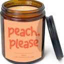 Simply Soson 9oz Peach Scented Candle, Fall Candles, Peach Scent, Aromatherapy Candles, Gifts for Women, Men, Families Friend, Colleague, Birthday, Holiday