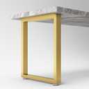 Metal Table Legs 28 inch Height x 24 inch Wide with Adjustable Protector Feet, Heavy Duty Metal Furniture Legs for Coffee Table, Cocktail Table, Square Tube Leg (Bear Up to 800lb), Gold, Set of 2, H28" W24"