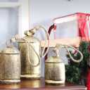 Vintage Rustic Lucky Tin Metal Cow Bells Handmade Set of 3 Giant Harmony Cow Bells Huge Bells On Rope Christmas Dcor 4" 6" 8" Bells Rustic Vintage Home Decor Gifts