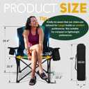 Overmont Oversized Folding Camping Chair - 450lbs Support with Padded Cushion Cooler Pockets - Heavy Duty Collapsible Chairs for Sports Garden Beach Fishing
