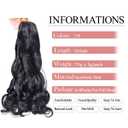 Luoyudu French Curly Braiding Hair 24Inch Loose Wavy 8 Packs #1B Black Bouncy Braiding Hair Extensions 75g/Pack Synthetic French Curl Crochet Hair Extensions8packs,24Inch)