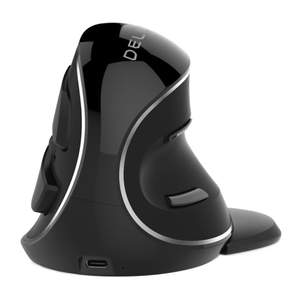DELUX Wireless Ergonomic Vertical Mouse, Rechargeable Ergo Mouse for large Hands, Slient Click, Removable Wrist Rest, Up to 4000 DPI, 6 Buttons,2.4G Dual Mode, Compatible with Laptop/PC (M618PD-Black)