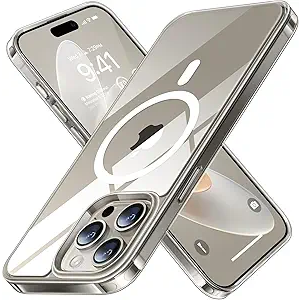TORRAS Magnetic for iPhone 15 Pro Max Case, [Compatible with MagSafe] [NonYellowing] 12FT Military Grade Drop Tested Slim Protective AntiScratch Cover, Guardian Series, Crystal Clear 6.7"