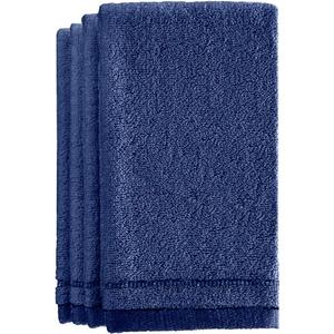 Creative Scents Cotton Fingertip Towels Set Blue  4 Pack  11 x 18 Inches Decorative Small ExtraAbsorbent and Soft Terry Towel for Bathroom  Powder Room, Guest and Housewarming Gift (Navy Blue)