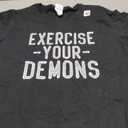 Funny exercise your demons gym workout T-Shirt, L