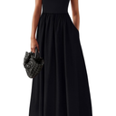 KIRUNDO Summe Sleeveless Maxi Dresses for Women 2026 Spring Wedding Guest A Line Tank Elegant Flowy Beach Long Sundress (XXL, Black)
