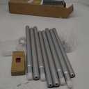 KAMANINA Silver Curtain Rods 32 to 58 Inch (2.6-4.8 Feet), 1 Inch Heavy Duty Window Curtain Rod, Modern Adjustable Drapery Rods with End Cap (32"-58")