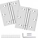 Satin Door Hinges 3 Inch Self Closing Hinge Hardware Adjustable Spring Hinges for Commercial Grade Self-Closing, Hinges Bathroom Pantry Basement Door Hinges UL Listed 2 Pack