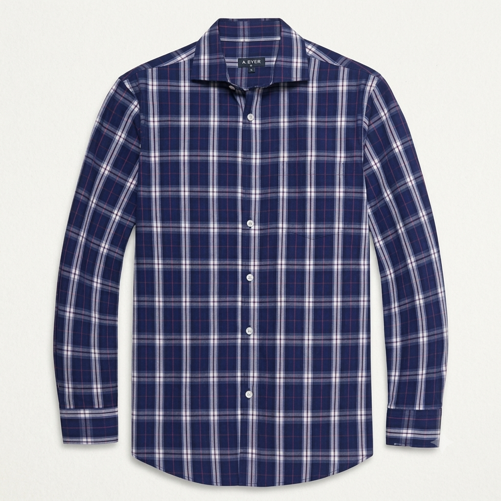 Double Pump Mens Button Down Long Sleeve Shirts Regular Fit Dress Shirts Business Casual Plaid Shirts-(19TC04-L)