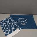 Kajaia 2 Pcs Blue Kitchen Towels Floral Dish Cloths Geometric Tea Towel Boho Decorative Hand Towels Absorbent Plaid Dishcloths Nautical Kitchen Accessories for Home Decor Bathroom Housewarming Gifts