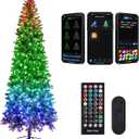9FT Prelit Christmas Tree with 550 LED Lights, App Controlled Artificial Christmas Tree with Multi-Color RGB Lights & Music Sync, Slim Pencil Christmas Tree for Home Christmas Decorations