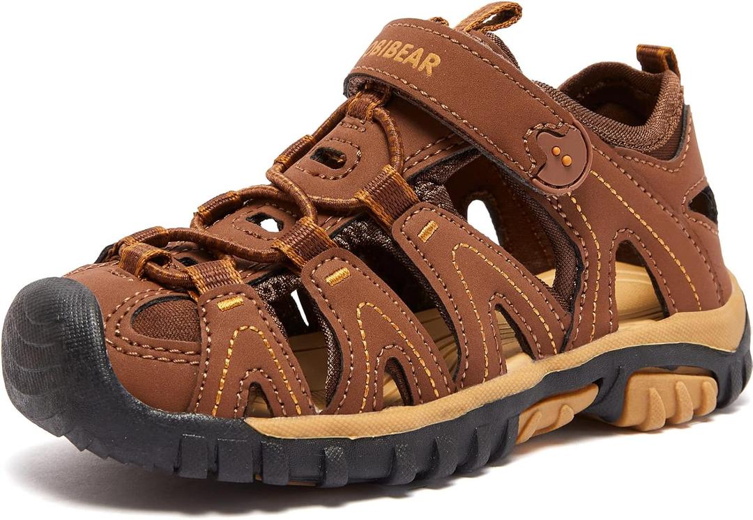 HOBIBEAR Boys Girls Sport Water Sandals Closed-Toe Outdoor (Toddler/Little Kid/Big Kid), 10 Inches