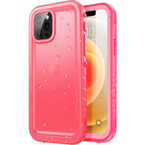 SPORTLINK for iPhone 12/12 Pro Waterproof Case, Full Body Shockproof Dustproof Phone Screen Protector Rugged Cases for iPhone 12/12 Pro 6.1 Inches Pink