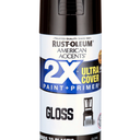 Black, Rust-Oleum American Accents 2X Ultra Cover Gloss Spray Paint- 12 oz