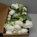 8 Pack White Peonies Artificial Flowers, Fake Silk Hydrangea Bouquet for Bridal Wedding Home Table Decor Reusable Dining Opening Ceremony Birthday Arrangement Faux Floral