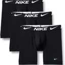 Nike Men's Essential Micro Stretch Long Leg Boxer Brief Underwear (3-Pack) (XX-Large, Black / Black/ Black)