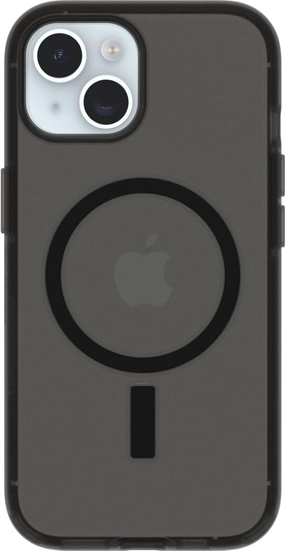 OtterBox Symmetry Series Soft Touch for MagSafe for iPhone 15, iPhone 14 & iPhone 13 - Dark Echo (Black), Sleek Rubber Design, Smooth Finish, Camera Bumpers, and Protective Screen Lip