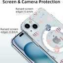 MAYCARI for iPhone 15 Case Compatible with Magnet, Original Ocean Starfish Coral Clear Magnetic Phone Cover for Girls Women Summer Soft TPU Hard Back Shockproof Protective Phone Case for 15 6.1"