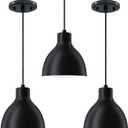 3 Pack Single Kitchen Island Mini Metal Drum Pendant Light Industrial Hanging Ceiling Light Fixtures for Over Sink Bar,Dining Room,Corridor,Entryway,Hallway