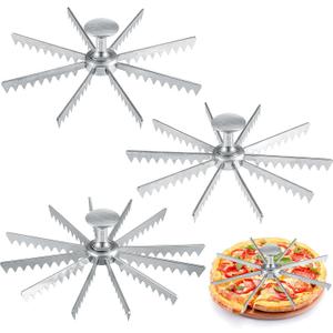 Hushee 3 Pcs Cake Pizza Cutter Set Even Slice Tool for Cheesecake Pie Pizza Multi Server Party Portion Cutting Set, Serve Faster with Uniform Slices for Kitchen Bakery Easy Clean (8,10,12 Cut)