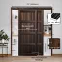 Heavy Duty Bypass Sliding Closet Door Track Hardware 72", 6 FT Aluminium Pocket Door Track Rail Set, Smoothly and Quietly, for 2 Door System,Black