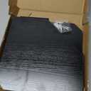 Homode Corner Shelf Wall Mount, Set of 2 Corner Floating Shelves with Wire Hole for TV, Cable Box, Wood Hanging Storage Shelf Organizer for Bathroom Kitchen Living Room Bedroom, Black