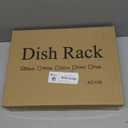 SNTD Dish Drying Rack - Space-Saving Dish Rack for Kitchen Counter, Stainless Steel Dish Drainer with Utensil Holder and Drainboard, 11" W x 15" L (Black)