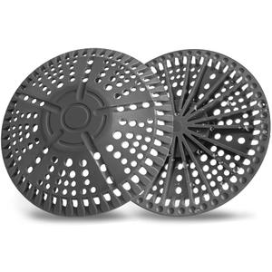 2 Pack Shower Drain Hair Catcher-Hair Catcher Shower Drain, 5.5in Premium Silicone Shower Drain Cover - Hair Drain Catcher Strainer for Bathroom, Tub & Sink, Non-Slip Flat Drain Protector, Easy Clean