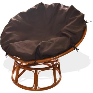 Papasan Cushion Covers Only, Outdoor Cushion Waterproof Slipcover for Papasan Chair Cushion, Easy to Clean Internally Fixed Removable Zippered Papasan Cushion Cover (54in-Fits 47-54in pads, Chocolate)