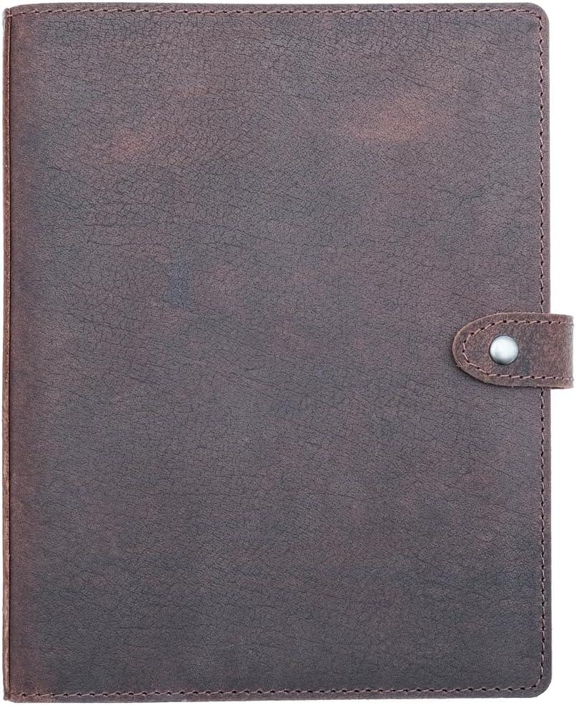 Fan&Ran Leather Mini 3 Ring Binder for 5.5"x8.5" Paper, 1" Round Rings, Interior Pockets & Snap Closure, Half Letter Size, Vintage Brown Fan&Ran Leather Mini 3 Ring Binder for 5.5"x8.5" Paper, 1" Round Rings, Interior Pockets & Snap Closure, Half Letter Size, Vintage Brown