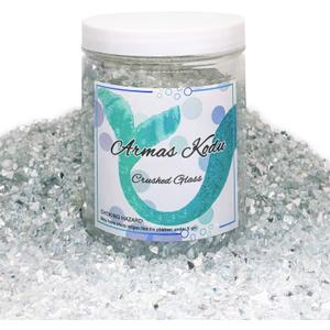 Crushed Glass for Resin Art - 3-6mm White-Backing Mirror, 1.5lb | Broken Glass Pieces for Crafts, Vase Filler & Fire Pit Media | Decorative Stones