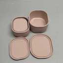 ISSEVE 6Pcs/Set Nesting Silicone Food Storage Containers with Lids, BPA Free Reusable Meal Prep Silicone Containers Lunch Box Bento Box Set (33.8oz, 20oz, 10oz, 6.7oz, 1.3oz) (Pink)