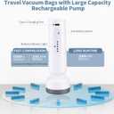 Travel Vacuum Seal Bags for Clothing,Vacuum Storage Bags with Rechargeable Pump,18 Pack Space Saver Compression for Clothes,Blankets,Bedding,Suitcase Luggage Seasonal Storage