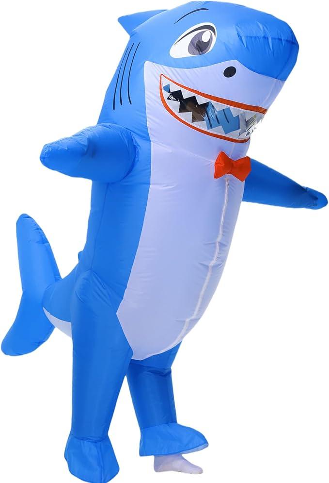 Arokibui Inflatable Shark Costume Blow up Animal Costume Shark Suit Cosplay Party Halloween Suit