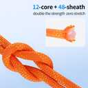 200ft 3/8 Inch Climbing Rope, Heavy Duty Arborist Rope, Nylon Rigging Rope for Tree Work, Bull (Orange)
