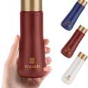 Small Thermo Bottle Slim Mini Vacuum Insulated Water Bottle 180ml/6.1oz Water Flask Stainless Steel Thermal Water Bottles Thermo for Hot and Cold Drinks Perfect for Purse or Kids Lunch Bag(Retro Red)