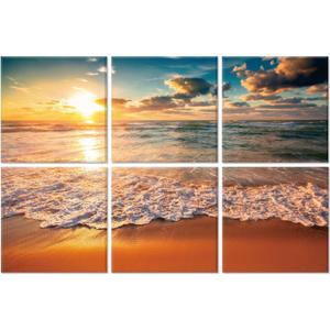 JBER Art Acoustic Panels, 72×48 Inches Acoustical Wall Panels, Sound Absorbing Wall Art, Decorative Acoustic Panels, Soundproof Wall Panels for Recording Studio, Home & Living Room(DUSK AND BEACH)